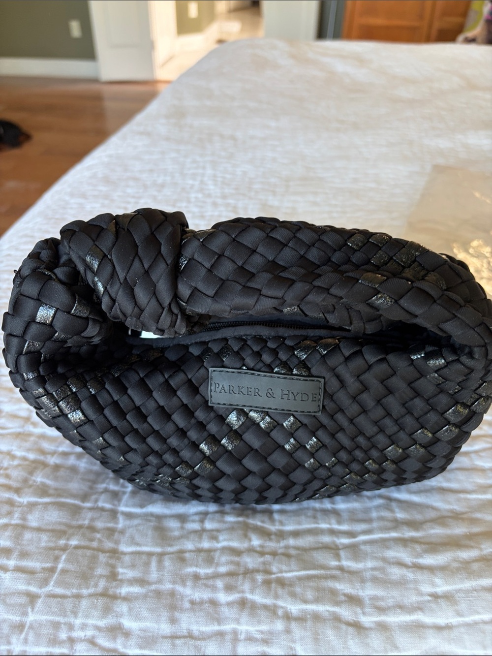 Black Woven Hobo Bag by Parker & Hyde